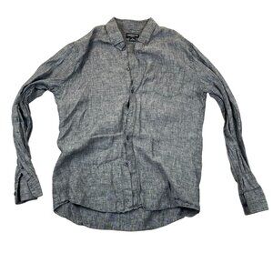 Claiborne Mens 100% Linen Shirt Size XL Long Sleeve Button Down Slim Fit Casual